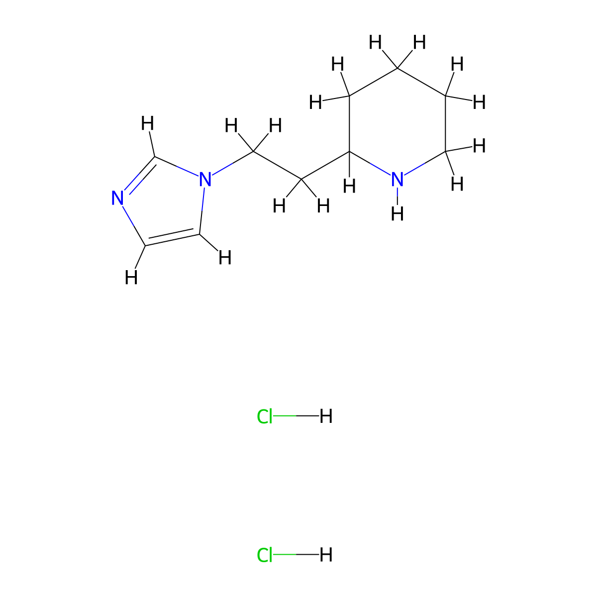 2-[2-(1H-Imidazol-1-yl)ethyl]piperidine dihydrochloride molecular structure, CAS 1185411-01-1