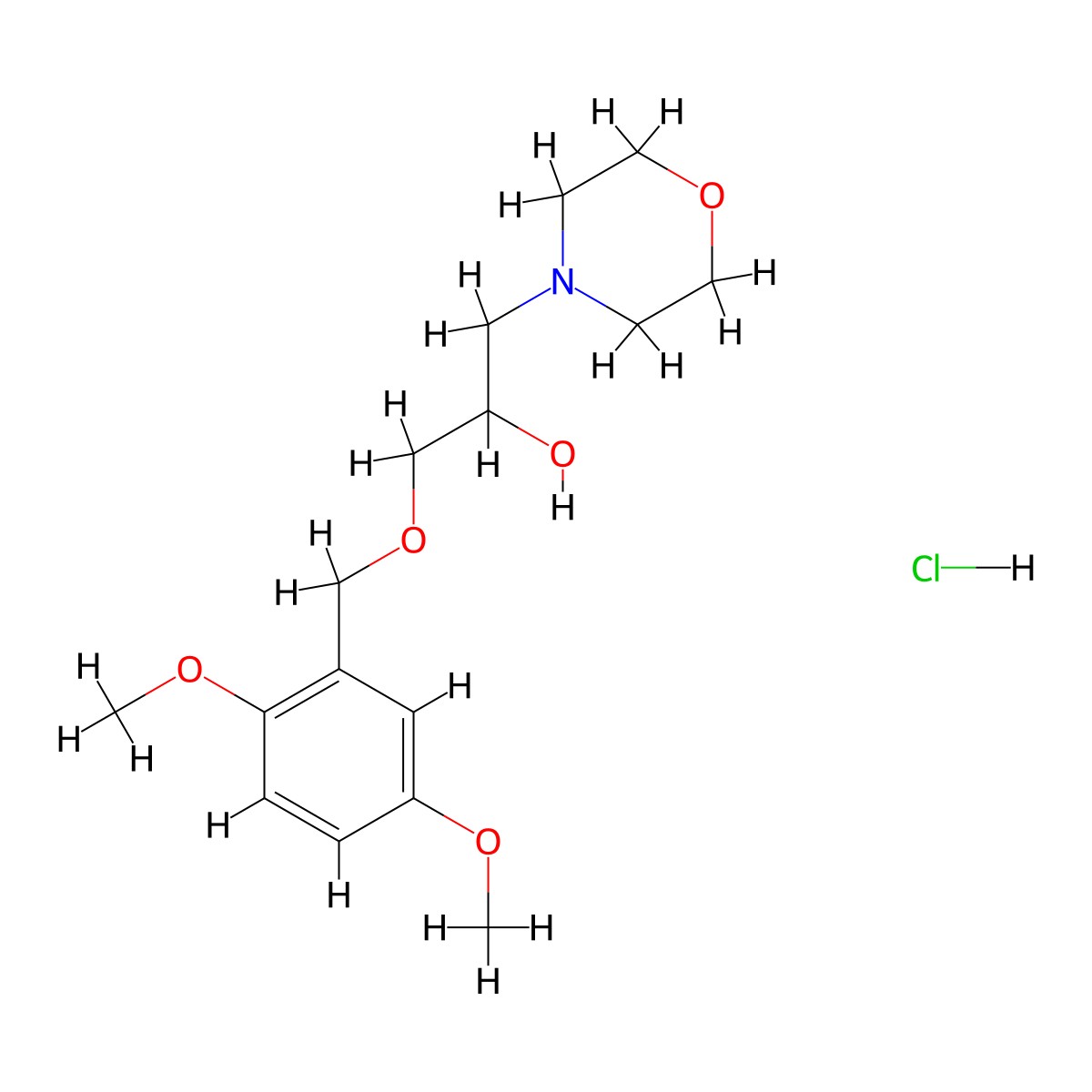 1-((2,5-Dimethoxybenzyl)oxy)-3-morpholinopropan-2-ol hydrochloride molecular structure, CAS 1185414-94-1