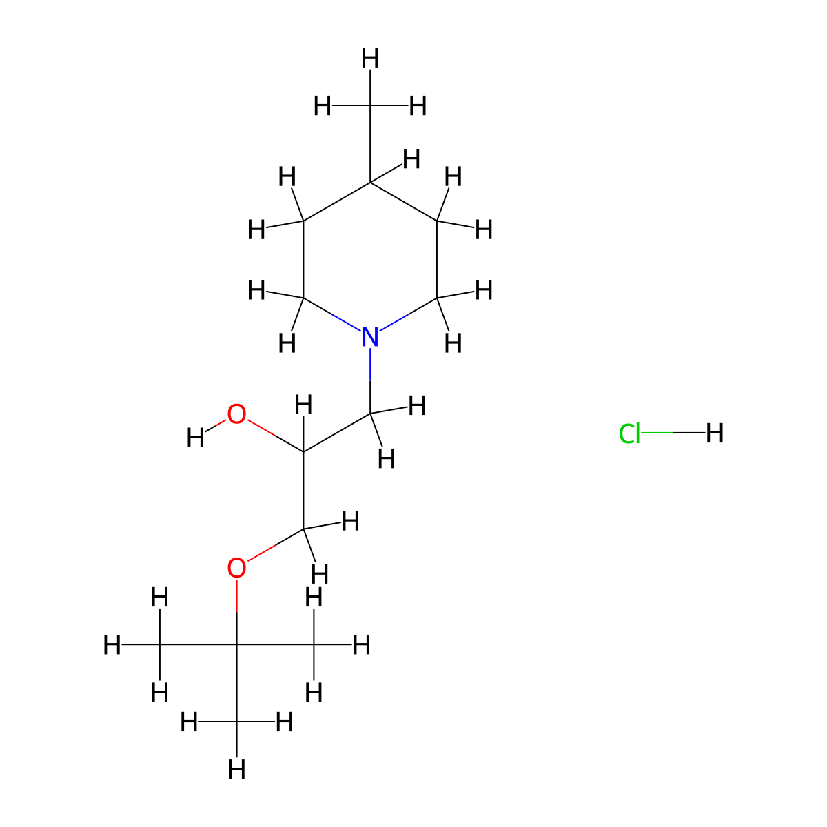 1-(Tert-butoxy)-3-(4-methylpiperidin-1-yl)propan-2-ol hydrochloride molecular structure, CAS 1185417-56-4