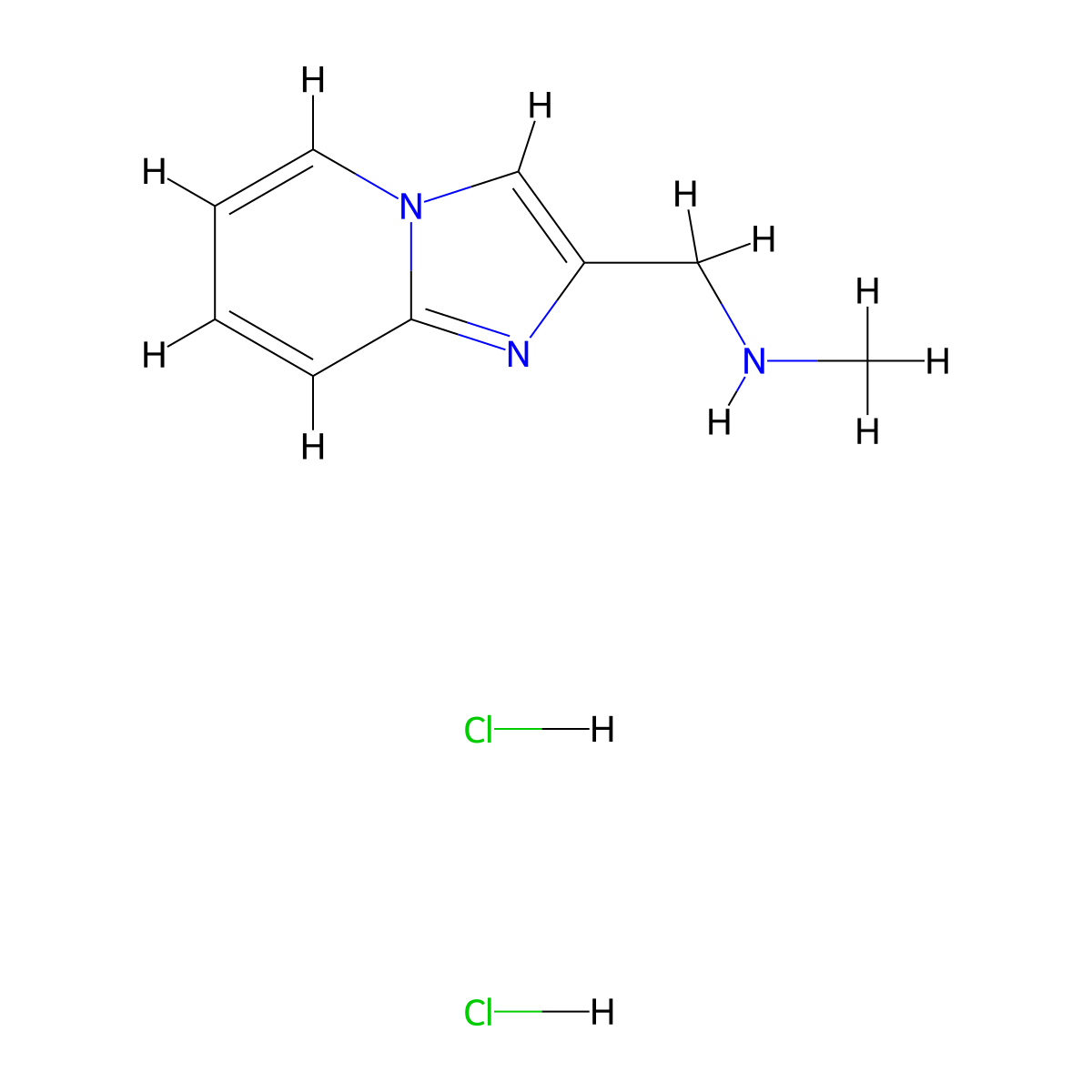 Imidazo[1,2-a]pyridin-2-ylmethyl-methyl-amine dihydrochloride molecular structure, CAS 1185425-82-4