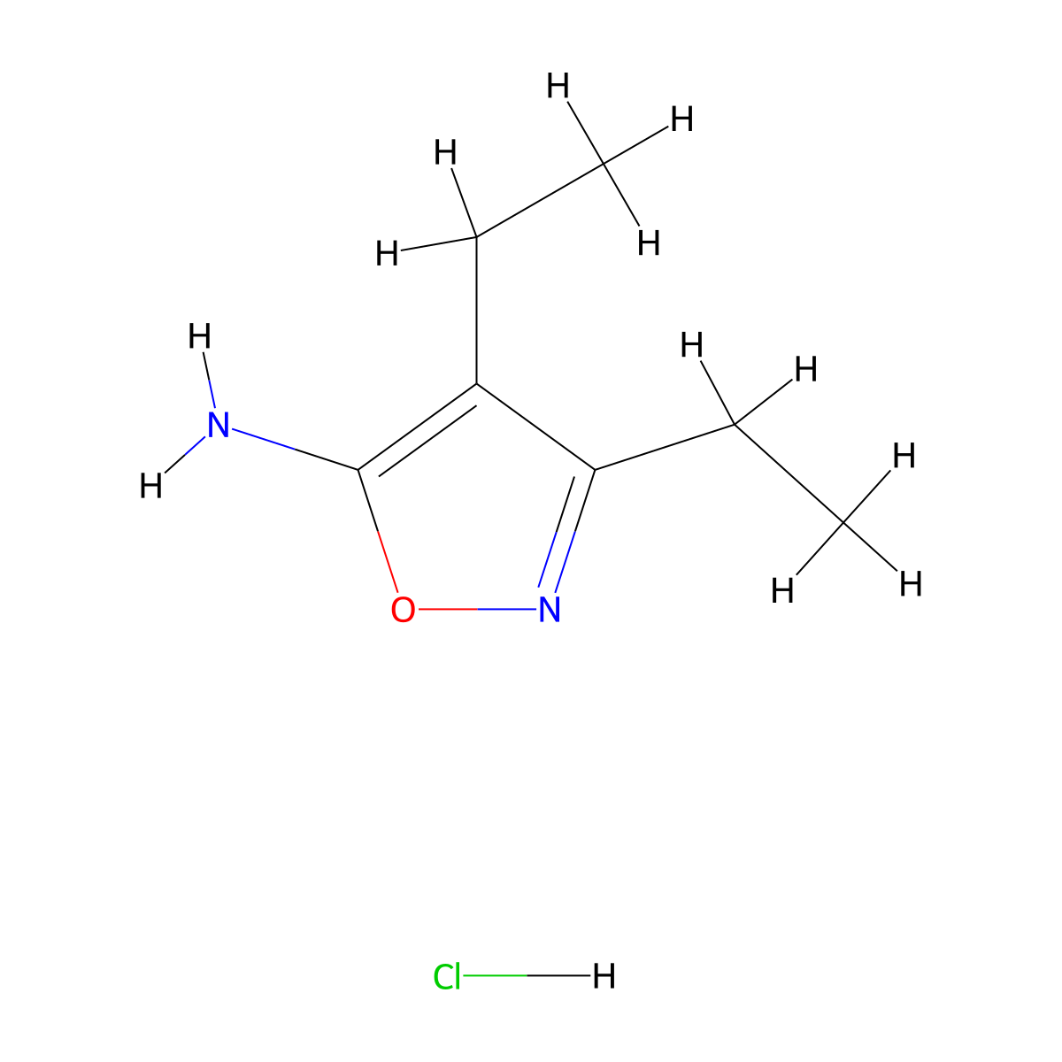 3,4-Diethyl-5-isoxazolamine hydrochloride molecular structure, CAS 1185426-22-5