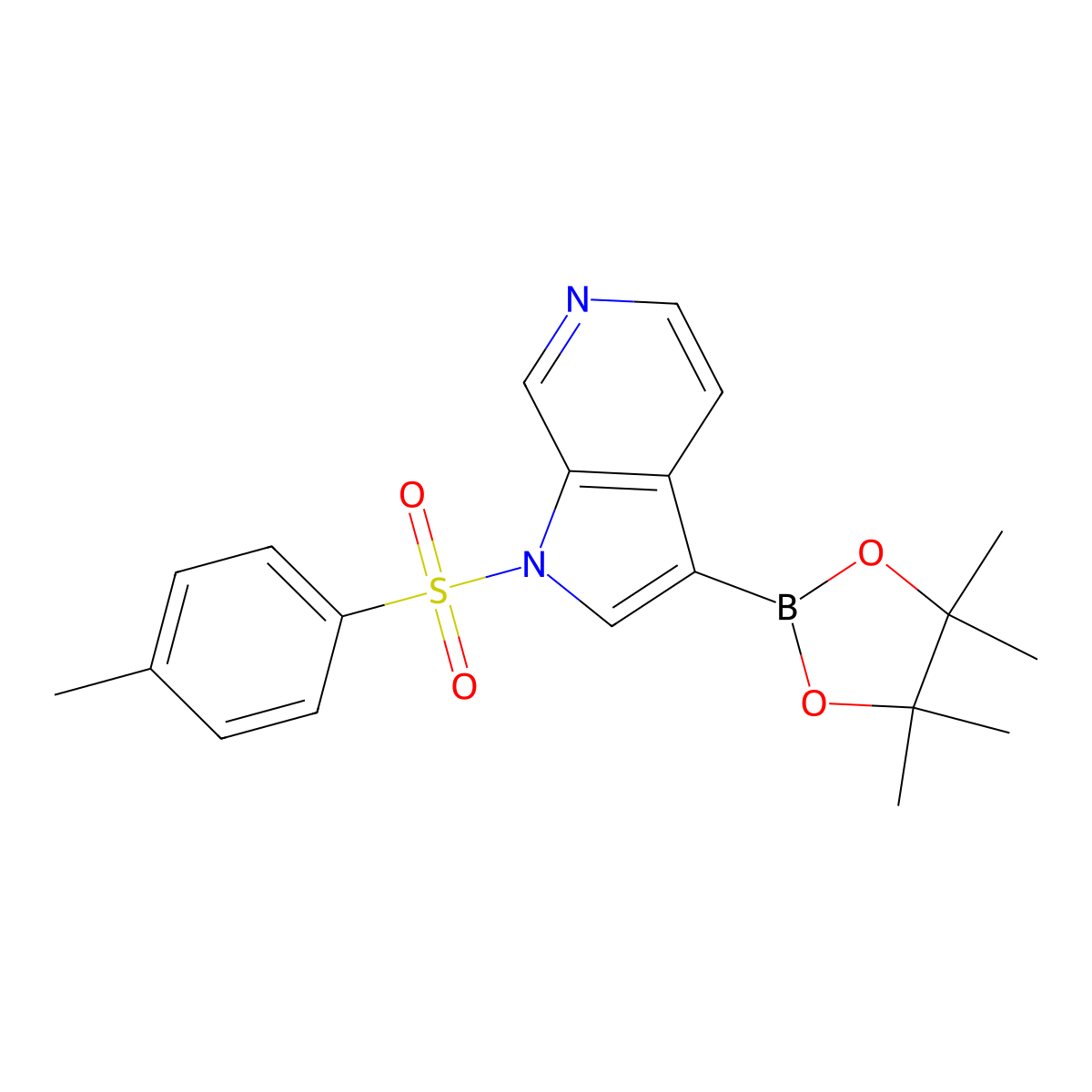 3-(4,4,5,5-Tetramethyl-1,3,2-dioxaborolan-2-yl)-1-tosyl-1H-pyrrolo[2,3-c]pyridine molecular structure, CAS 1185427-23-9