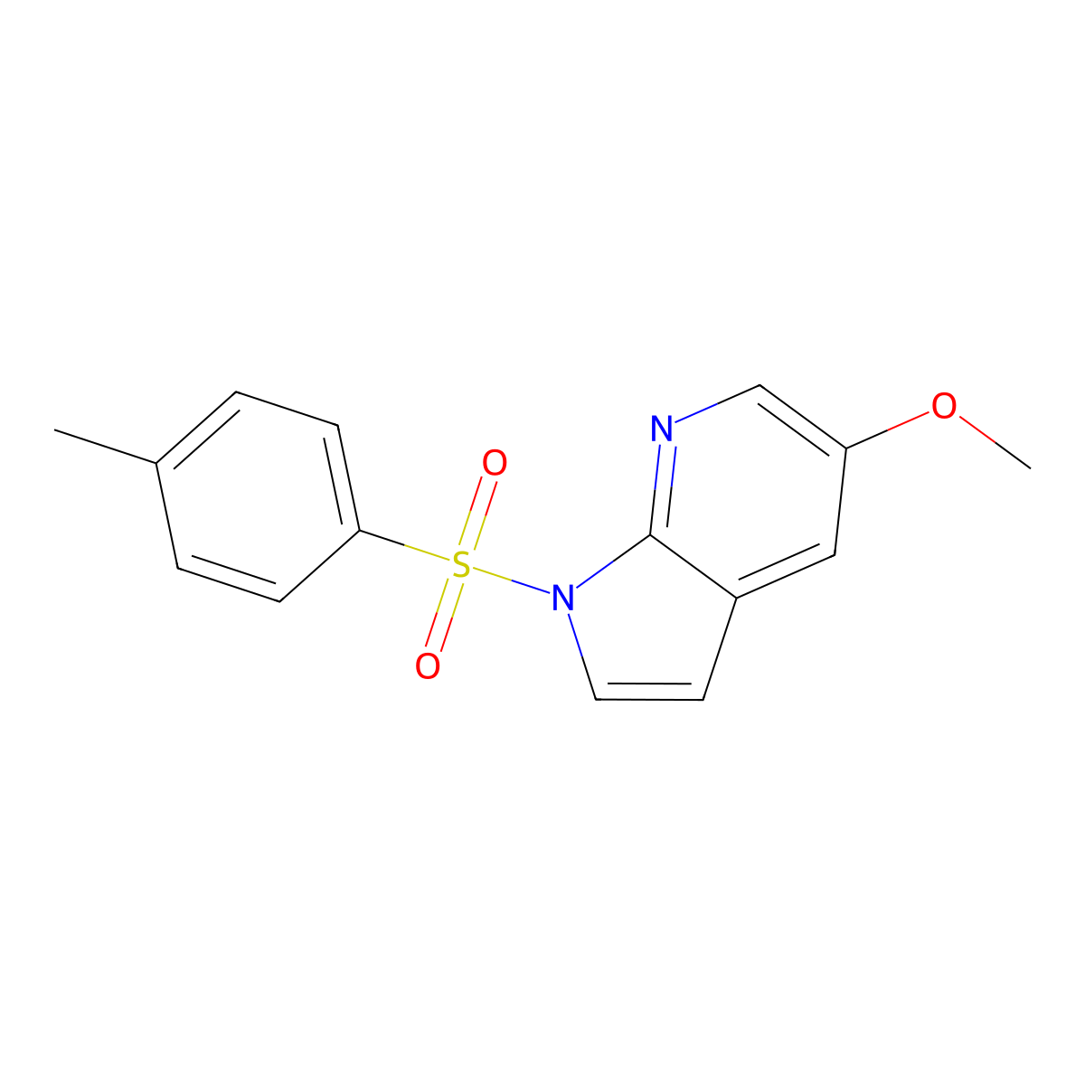 1H-Pyrrolo[2,3-b]pyridine, 5-methoxy-1-[(4-methylphenyl)sulfonyl]- molecular structure, CAS 1185428-08-3