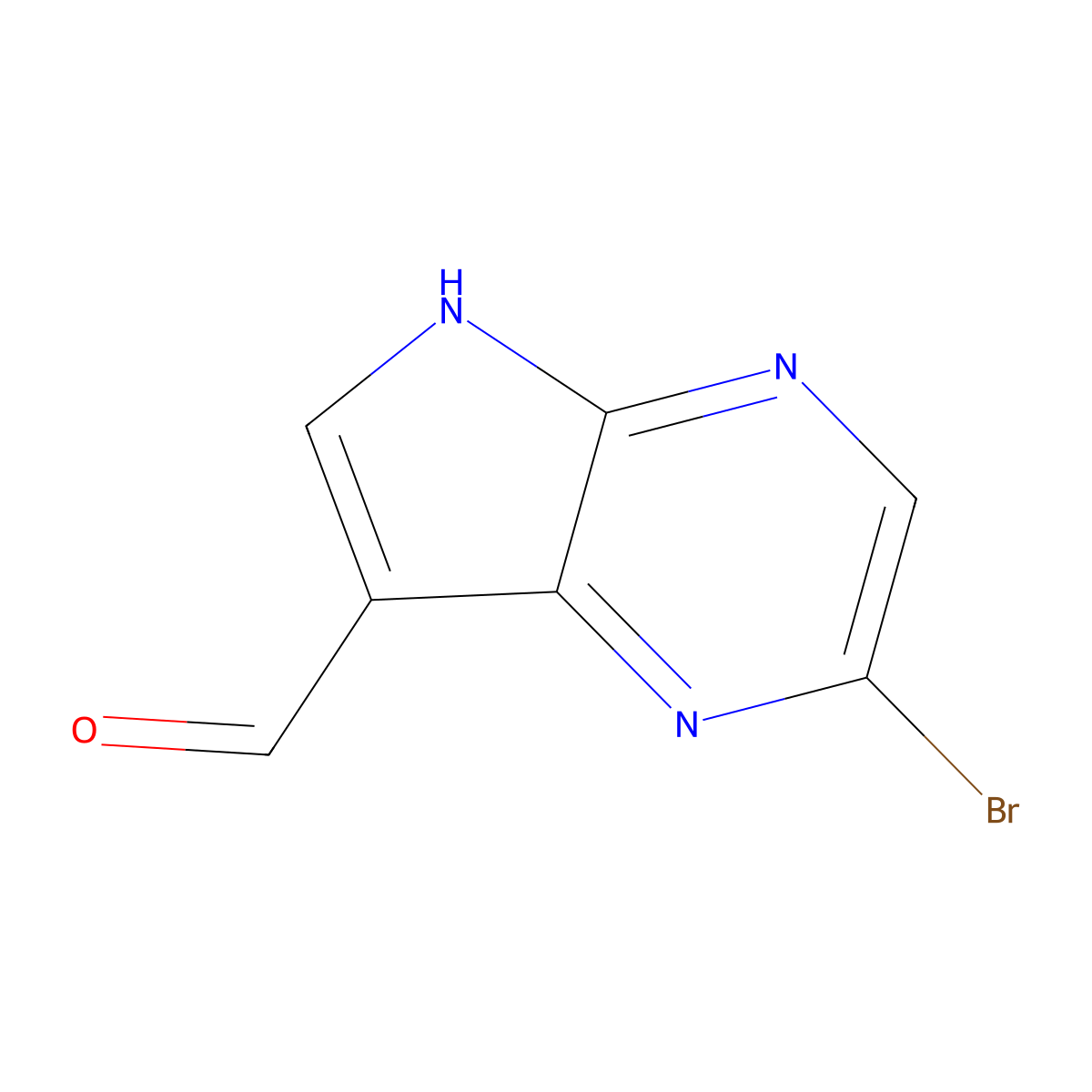 2-Bromo-5H-pyrrolo[2,3-b]pyrazine-7-carbaldehyde molecular structure, CAS 1185428-32-3