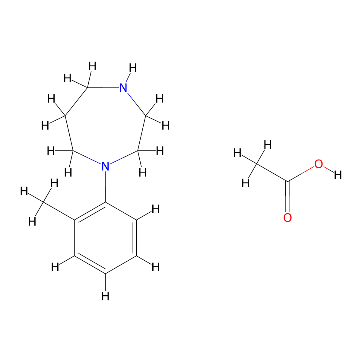 1-(2-Methylphenyl)-1,4-diazepane acetate molecular structure, CAS 1185429-26-8