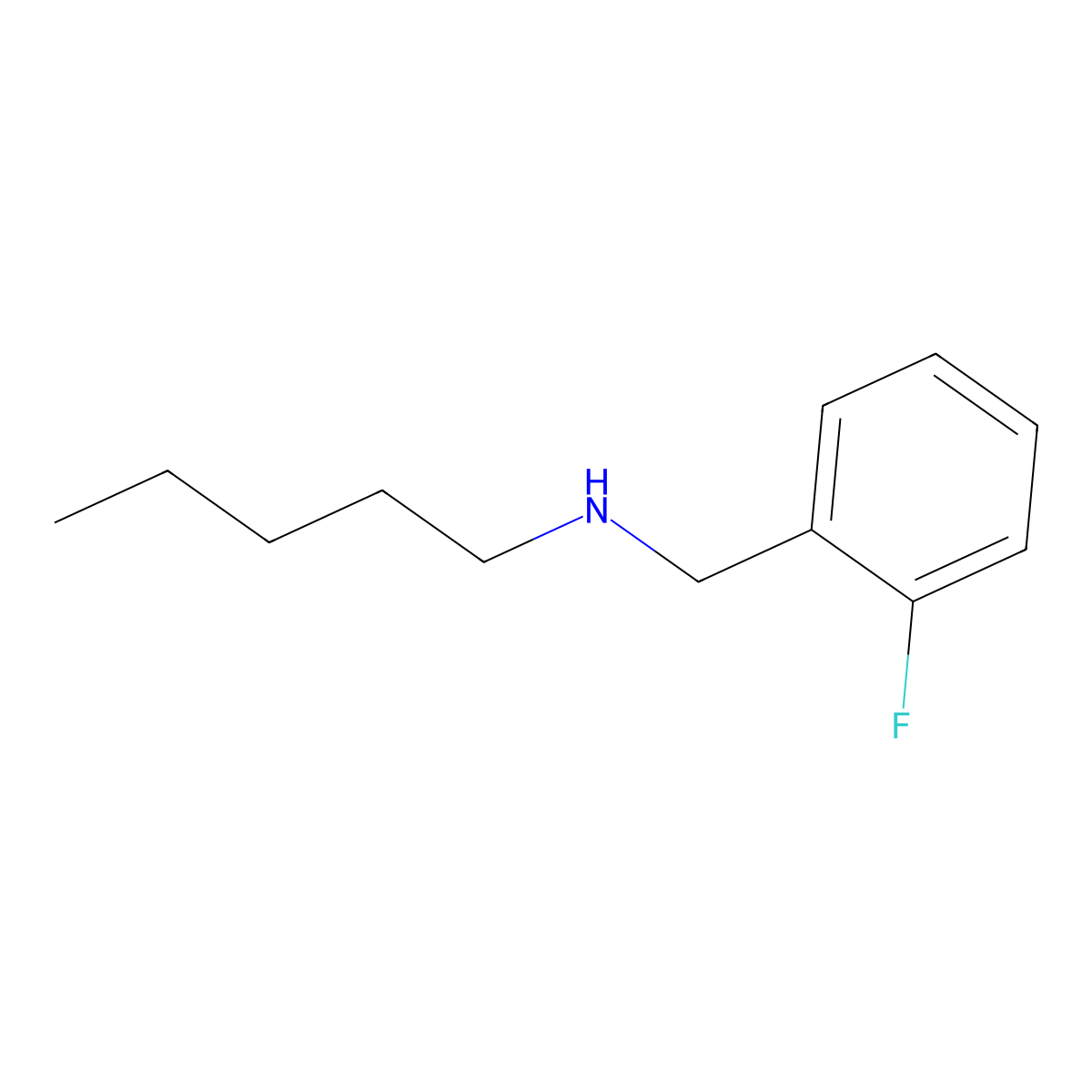 N-(2-fluorobenzyl)pentan-1-amine molecular structure, CAS 1185429-72-4