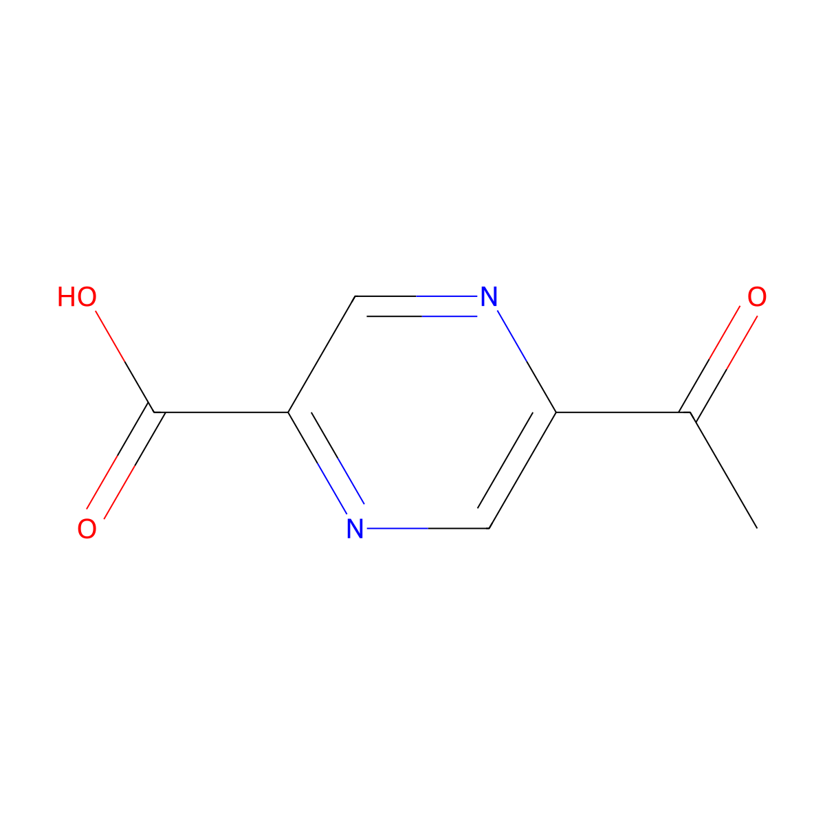 5-Acetylpyrazine-2-carboxylic acid molecular structure, CAS 118543-96-7