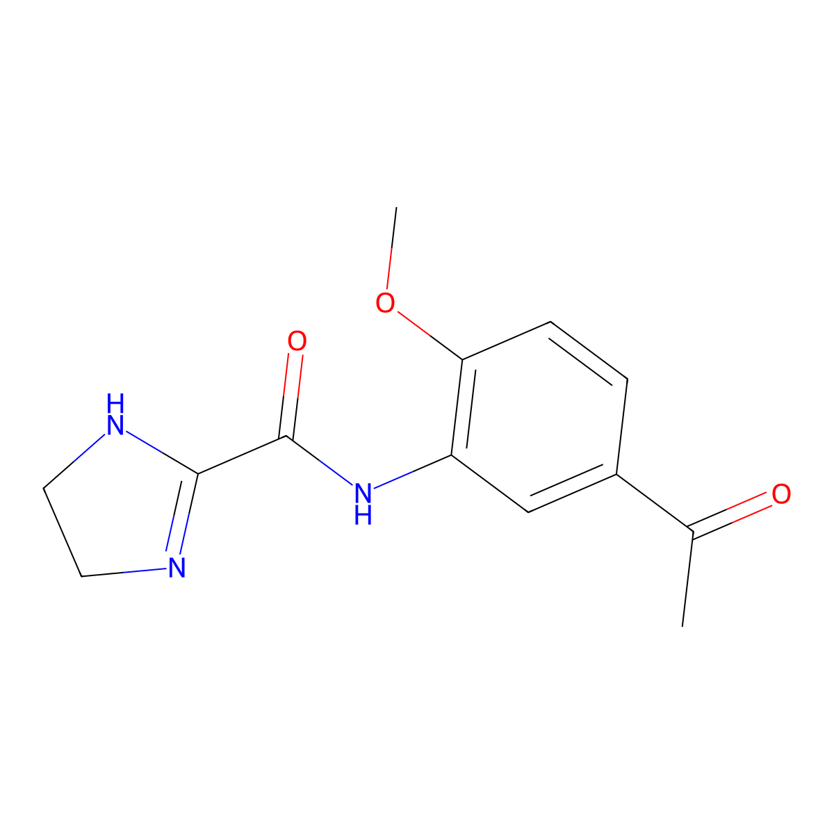 N-(5-acetyl-2-methoxyphenyl)-4,5-dihydro-1H-imidazole-2-carboxamide molecular structure, CAS 1185430-19-6