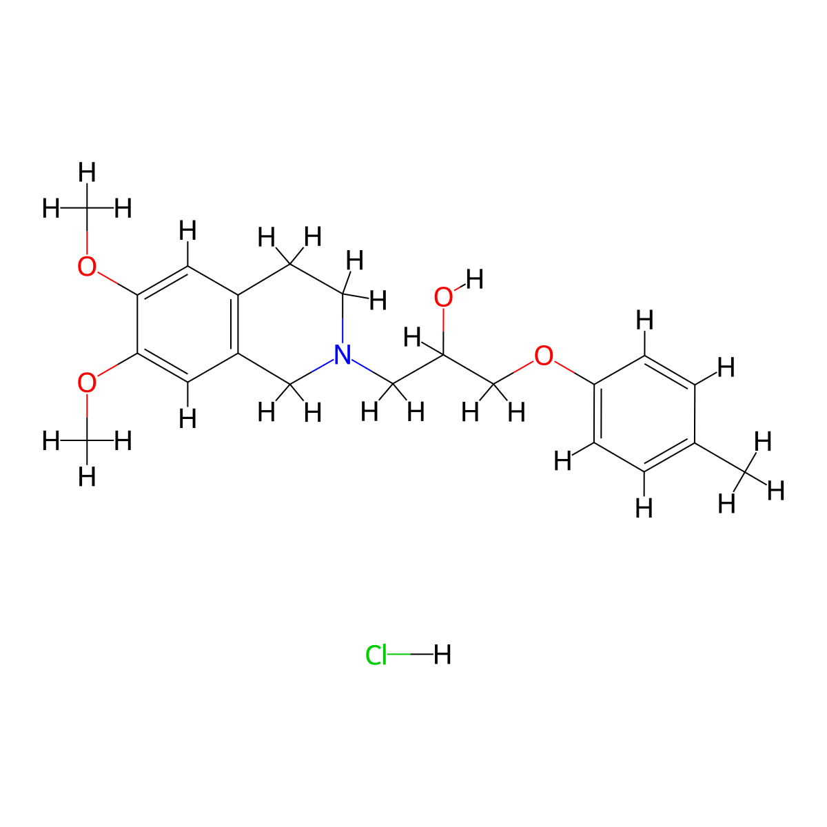 1-(6,7-dimethoxy-3,4-dihydroisoquinolin-2(1H)-yl)-3-(p-tolyloxy)propan-2-ol hydrochloride molecular structure, CAS 1185432-23-8