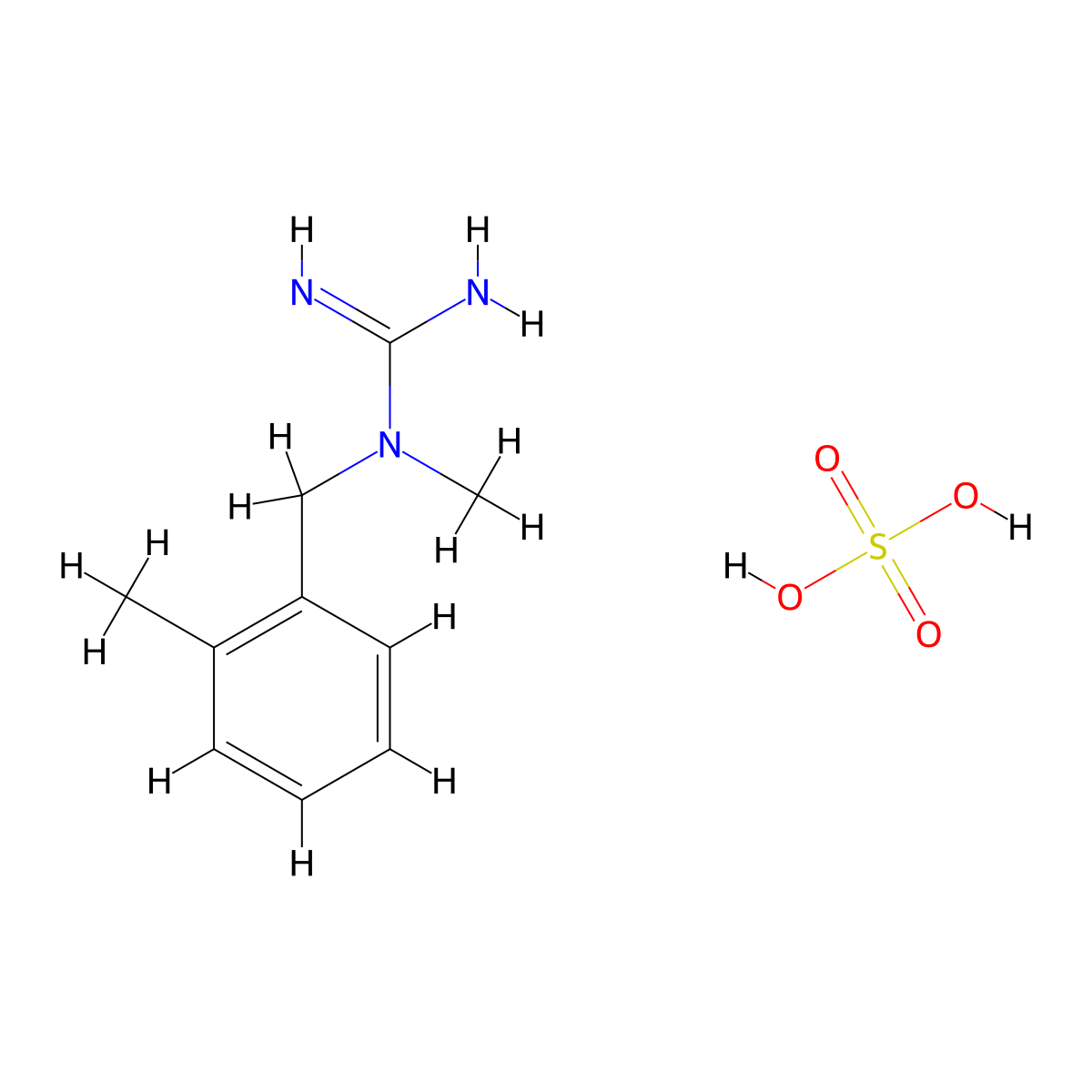 1-Methyl-1-(2-methylbenzyl)guanidine sulfate molecular structure, CAS 1185438-16-7