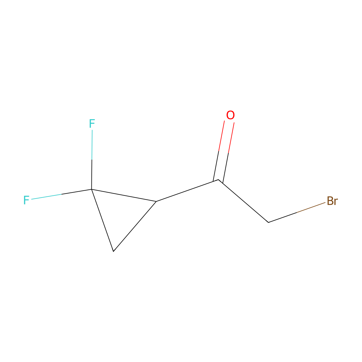 2-Bromo-1-(2,2-difluorocyclopropyl)ethan-1-one molecular structure, CAS 1185439-92-2