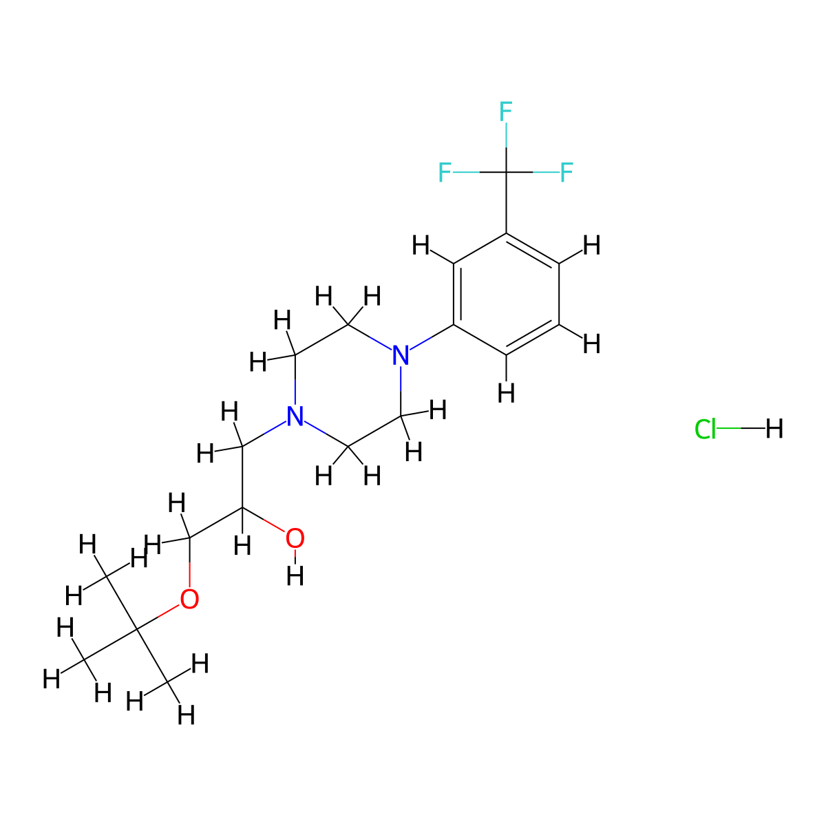 1-(Tert-butoxy)-3-{4-[3-(trifluoromethyl)phenyl]piperazin-1-YL}propan-2-OL hydrochloride molecular structure, CAS 1185443-98-4