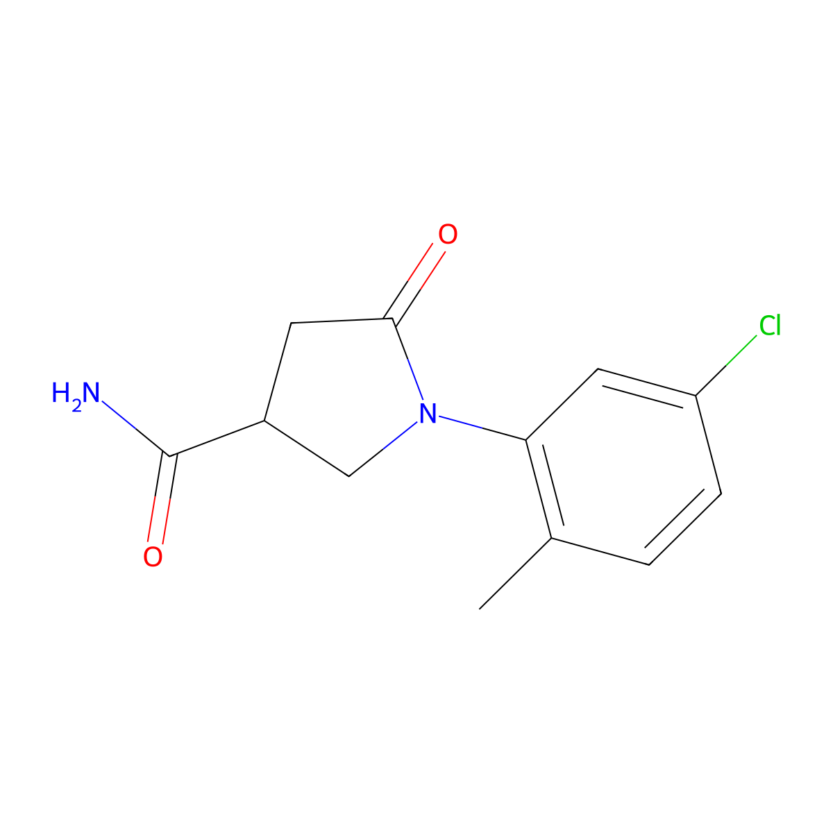 1-(5-Chloro-2-methylphenyl)-5-oxopyrrolidine-3-carboxamide molecular structure, CAS 1185444-37-4