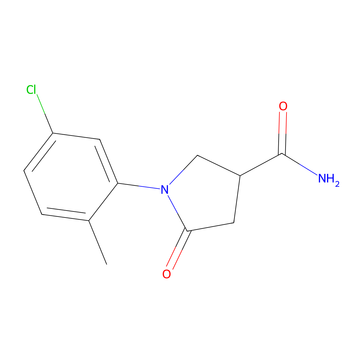 1-(5-Chloro-2-methylphenyl)-5-oxopyrrolidine-3-carboxamide molecular structure, CAS 1185444-37-4