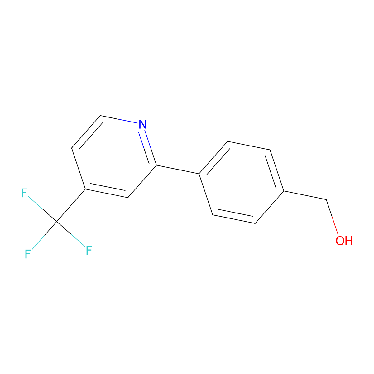 4-(4-Trifluoromethyl)pyridin-2-yl)benzyl alcohol molecular structure, CAS 1185444-74-9