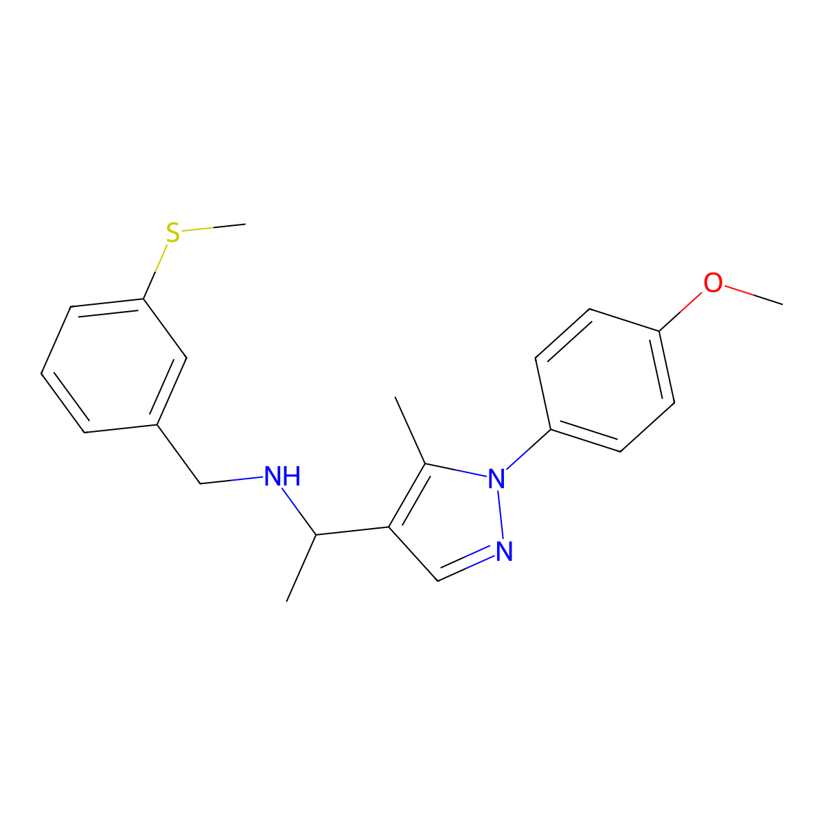 1-[1-(4-methoxyphenyl)-5-methyl-1H-pyrazol-4-yl]-N-[3-(methylthio)benzyl]ethanamine molecular structure, CAS 1185449-66-4