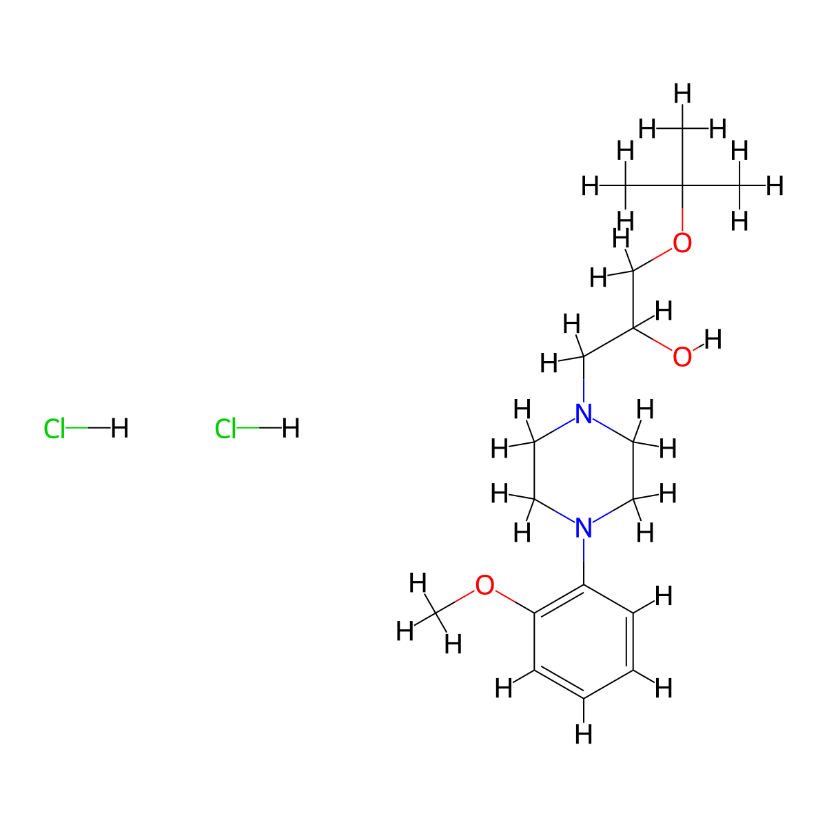 1-(Tert-butoxy)-3-[4-(2-methoxyphenyl)piperazin-1-YL]propan-2-OL dihydrochloride molecular structure, CAS 1185451-75-5