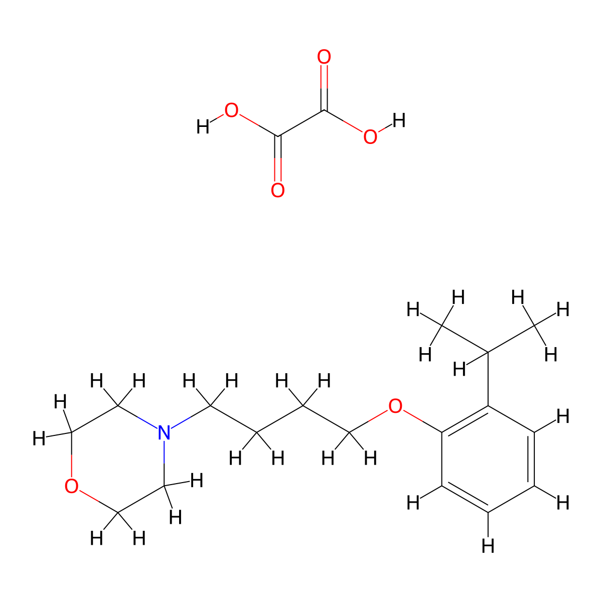 Oxalic acid;4-[4-(2-propan-2-ylphenoxy)butyl]morpholine molecular structure, CAS 1185452-98-5