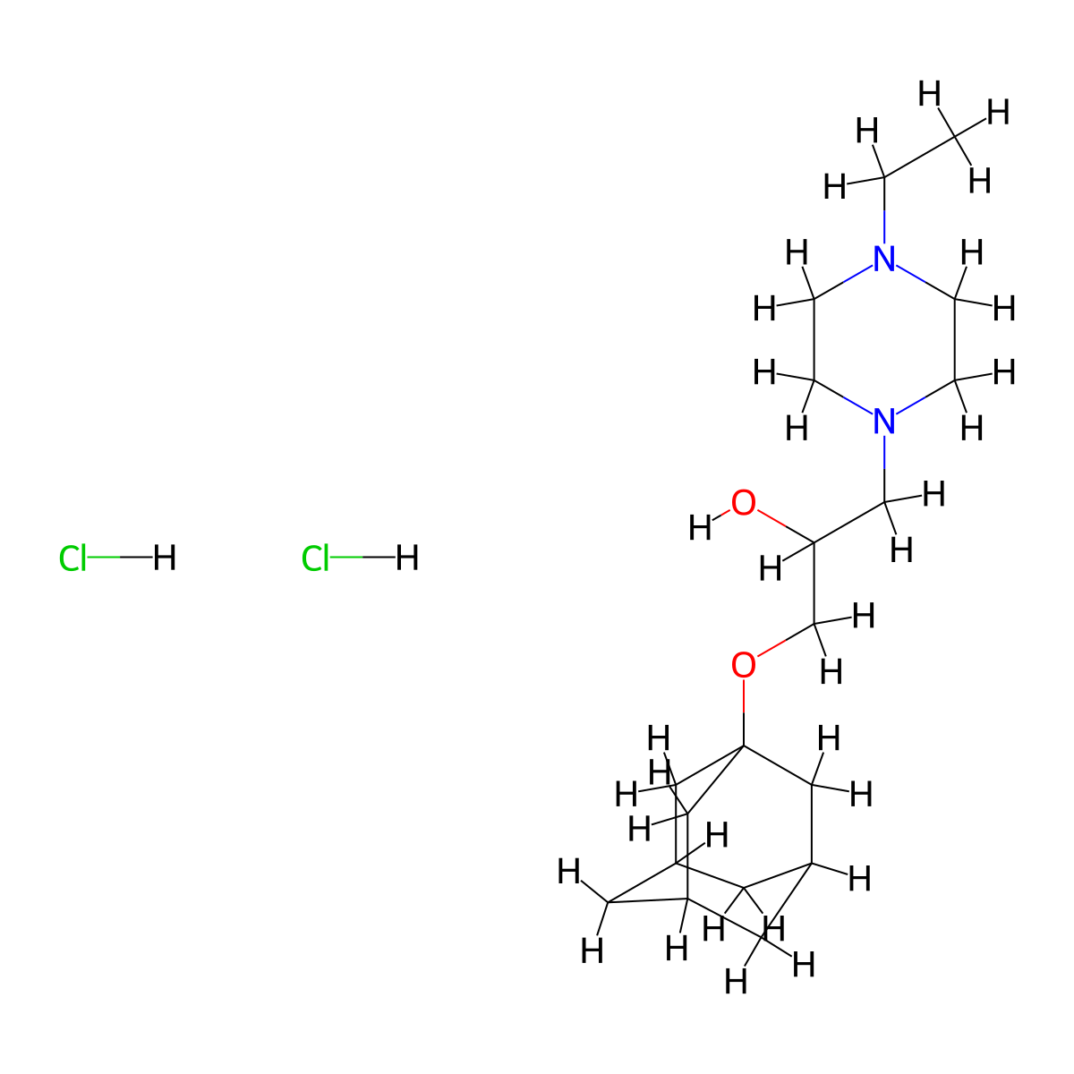 1-(Adamantan-1-yloxy)-3-(4-ethylpiperazin-1-YL)propan-2-OL dihydrochloride molecular structure, CAS 1185453-14-8