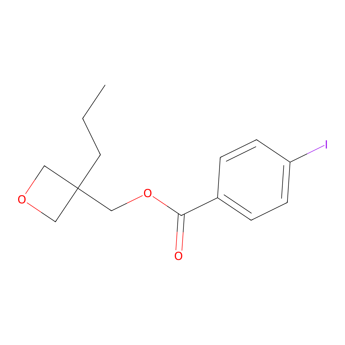 (3-Propyloxetan-3-yl)methyl 4-iodobenzoate molecular structure, CAS 118546-18-2
