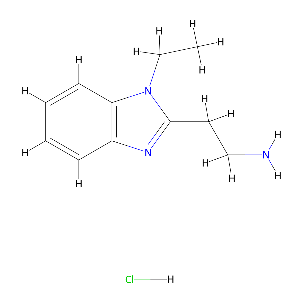 [2-(1-Ethyl-1H-benzimidazol-2-yl)ethyl]amine hydrochloride molecular structure, CAS 1185461-48-6