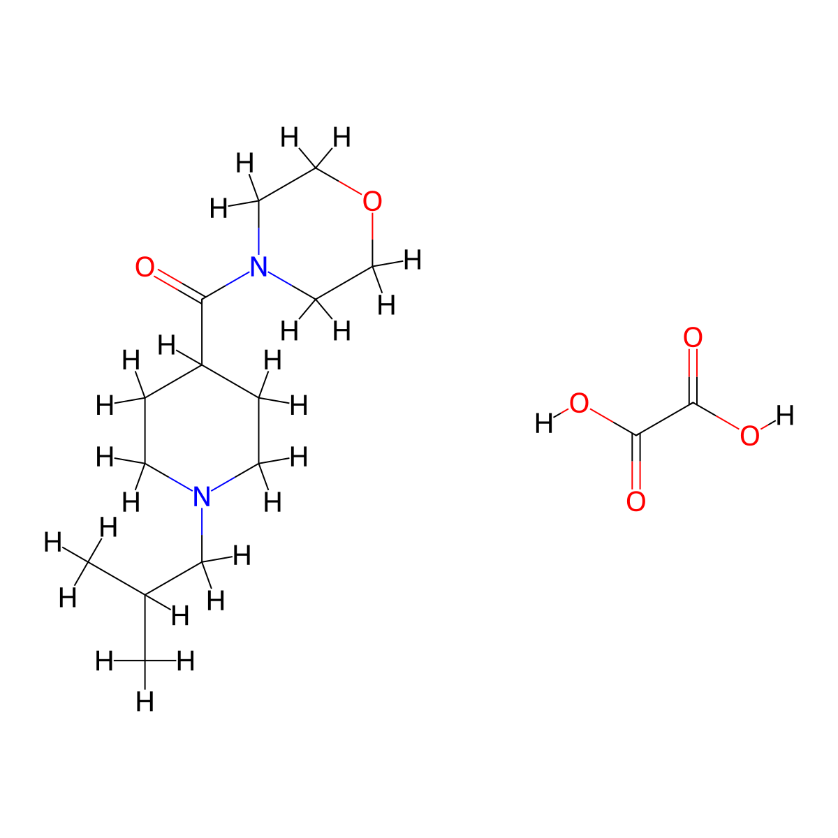 [1-(2-Methylpropyl)piperidin-4-yl]-morpholin-4-ylmethanone;oxalic acid molecular structure, CAS 1185461-49-7