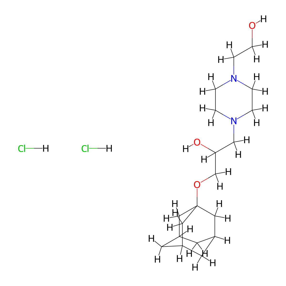 1-(Adamantan-1-yloxy)-3-[4-(2-hydroxyethyl)piperazin-1-YL]propan-2-OL dihydrochloride molecular structure, CAS 1185462-91-2