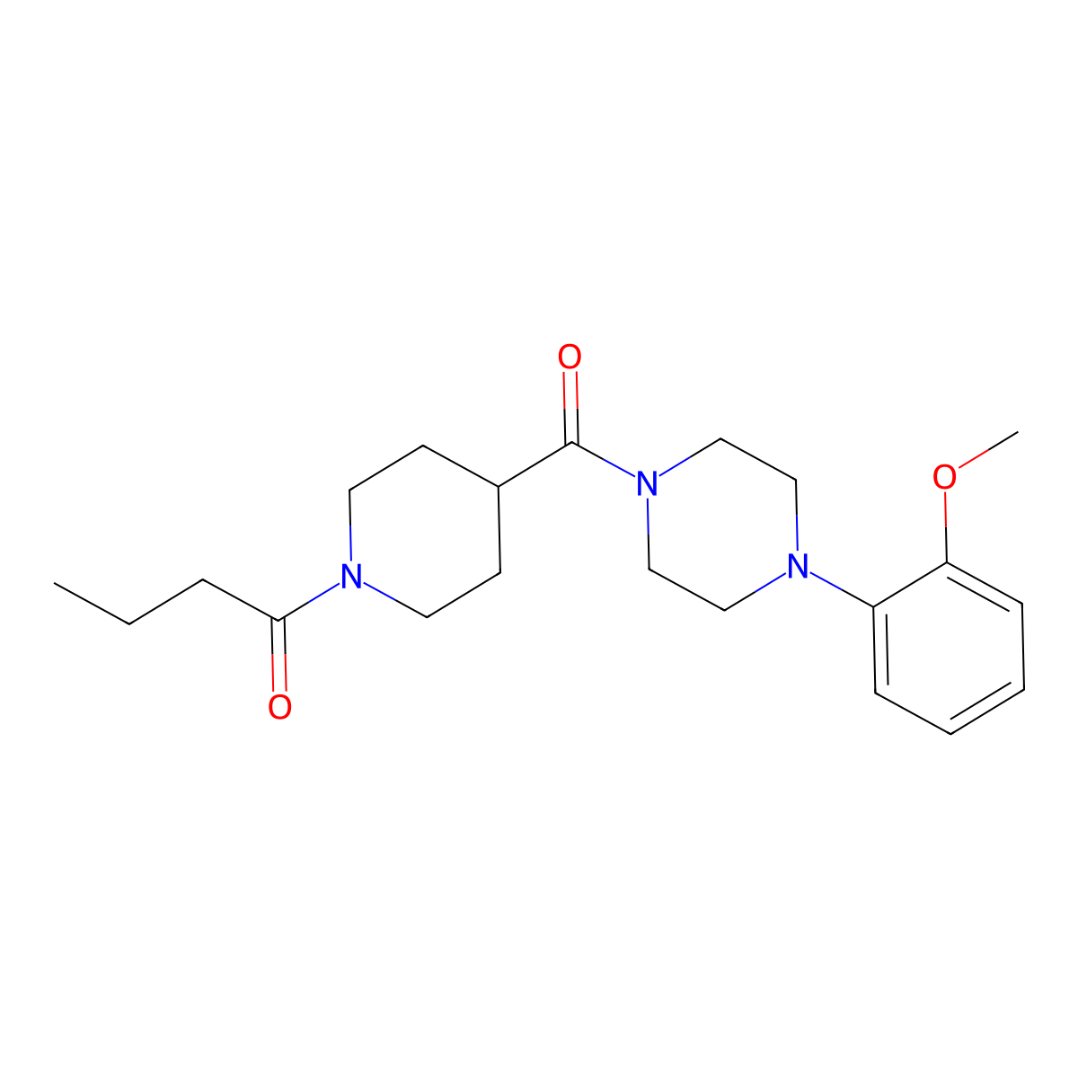 1-(4-{[4-(2-Methoxyphenyl)piperazin-1-yl]carbonyl}piperidin-1-yl)butan-1-one molecular structure, CAS 1185464-69-0
