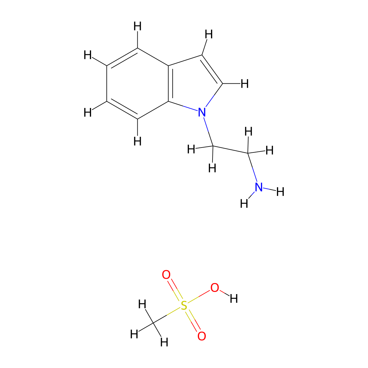 2-(1H-indol-1-yl)ethanamine methanesulfonate molecular structure, CAS 1185467-83-7
