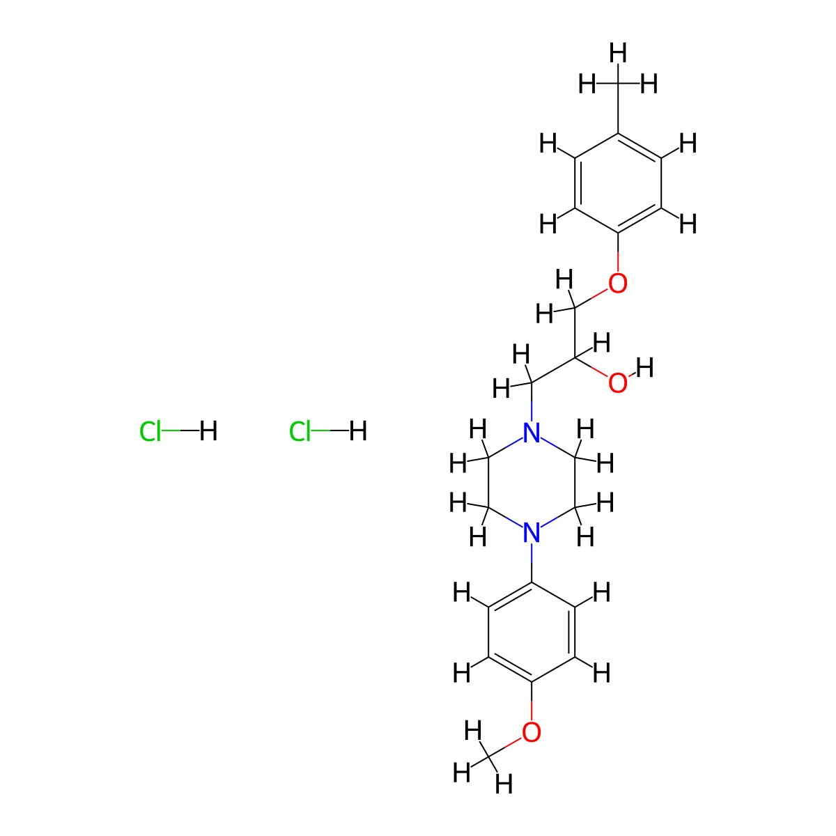 1-(4-(4-Methoxyphenyl)piperazin-1-yl)-3-(p-tolyloxy)propan-2-ol dihydrochloride molecular structure, CAS 1185468-35-2