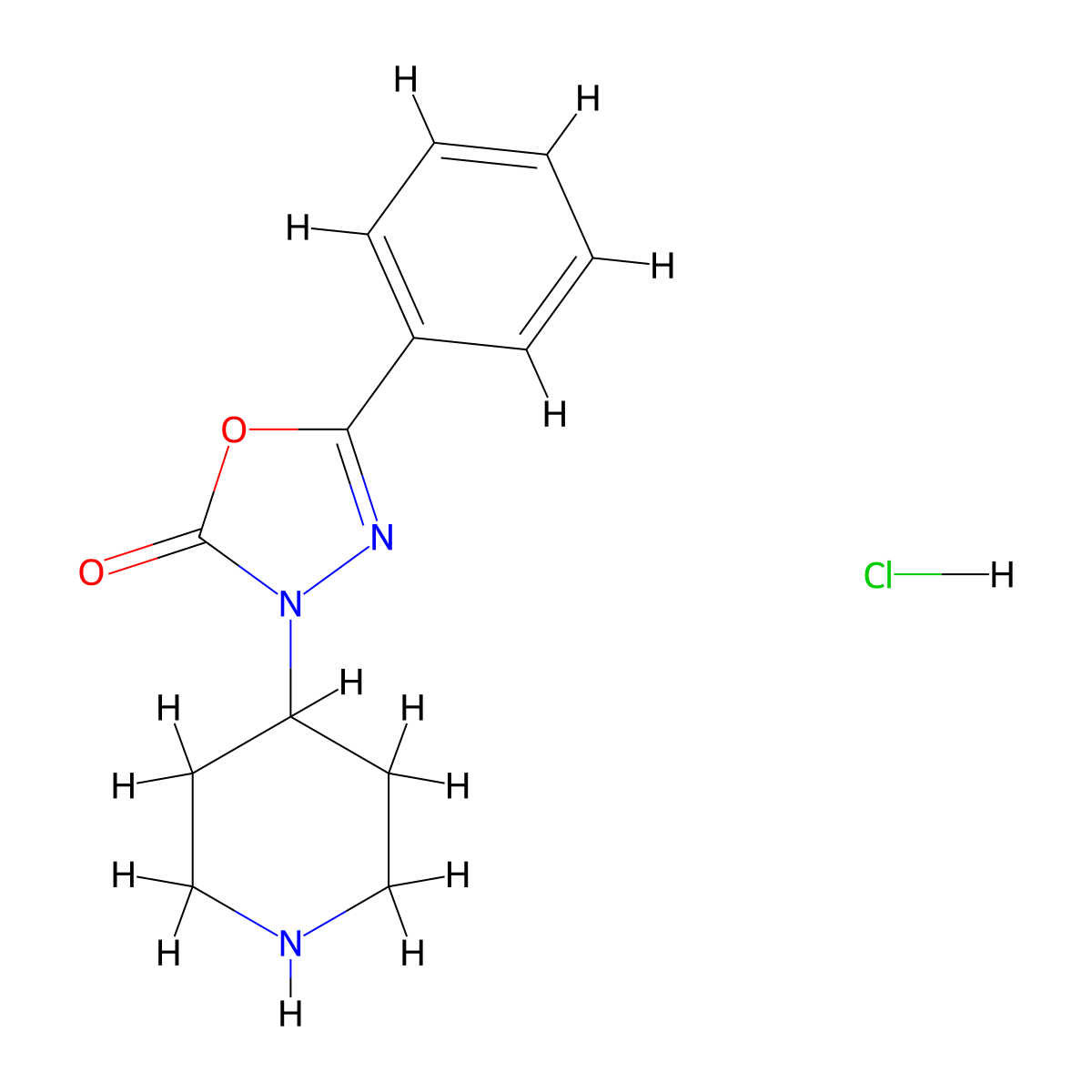 5-Phenyl-3-(piperidin-4-yl)-1,3,4-oxadiazol-2(3H)-one hydrochloride molecular structure, CAS 1185470-65-8