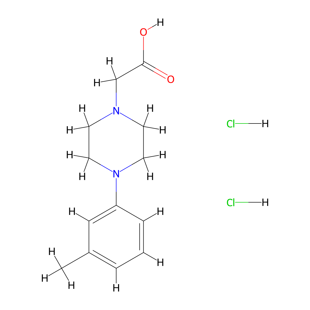 [4-(3-Methylphenyl)-1-piperazinyl]acetic acid dihydrochloride molecular structure, CAS 1185473-55-5