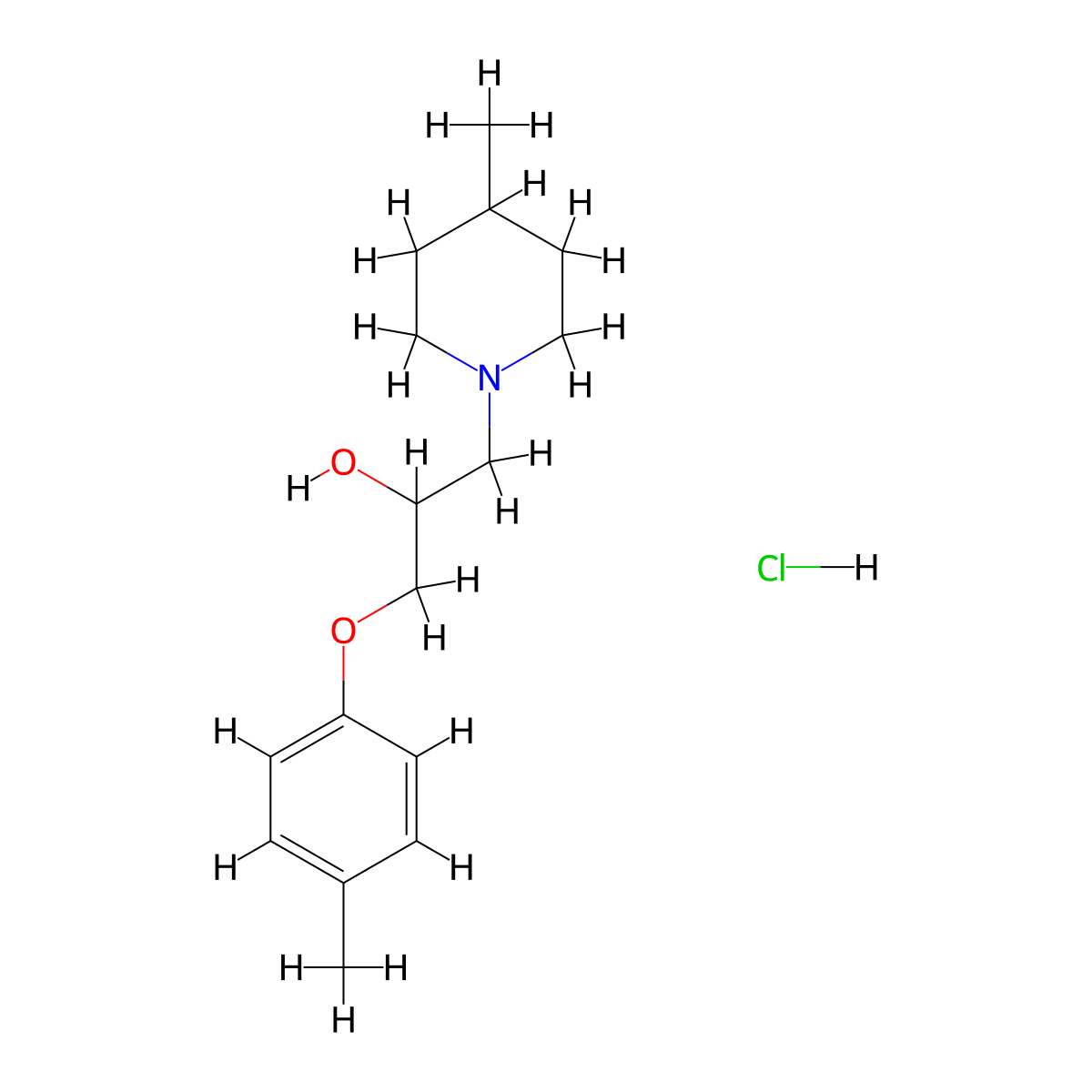 1-(4-Methylpiperidin-1-yl)-3-(p-tolyloxy)propan-2-ol hydrochloride molecular structure, CAS 1185474-68-3