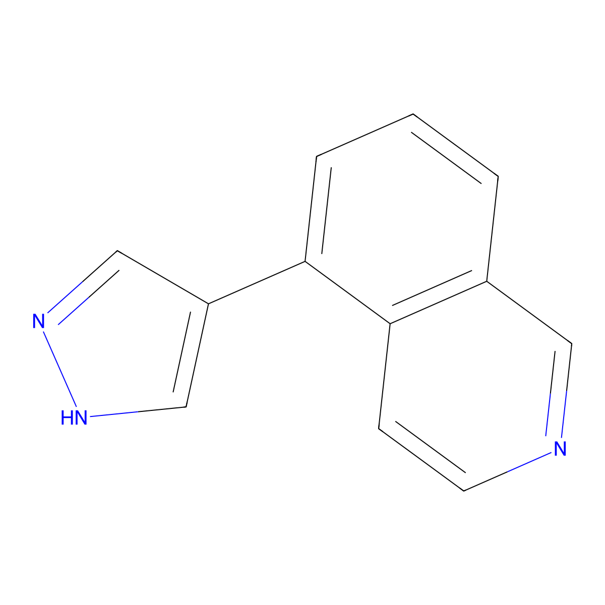 5-(1H-pyrazol-4-yl)isoquinoline molecular structure, CAS 1185478-09-4