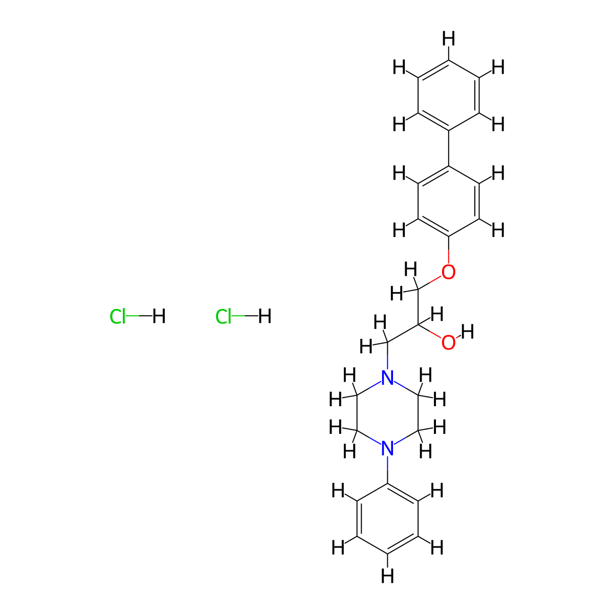 1-{[1,1'-Biphenyl]-4-yloxy}-3-(4-phenylpiperazin-1-yl)propan-2-ol dihydrochloride molecular structure, CAS 1185478-22-1