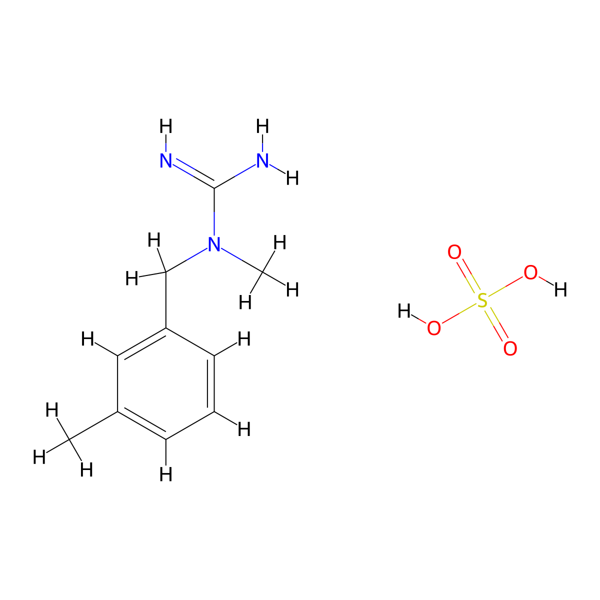 N-methyl-N-(3-methylbenzyl)guanidine sulfate molecular structure, CAS 1185479-32-6
