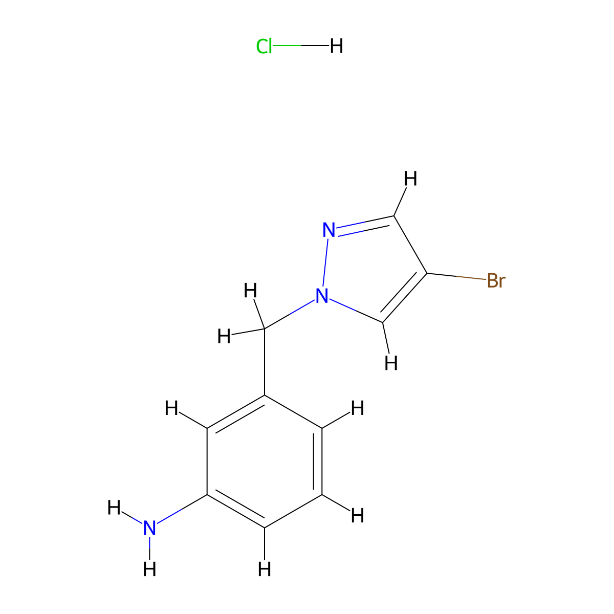 3-[(4-Bromo-1h-pyrazol-1-yl)methyl]aniline hydrochloride molecular structure, CAS 1185483-92-4