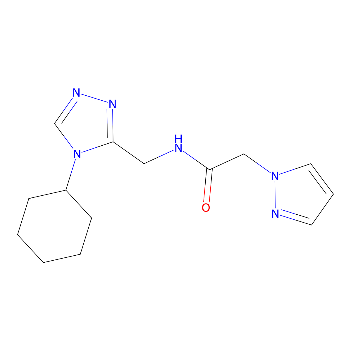 N-[(4-Cyclohexyl-4H-1,2,4-triazol-3-yl)methyl]-1H-pyrazole-1-acetamide molecular structure, CAS 1185483-93-5