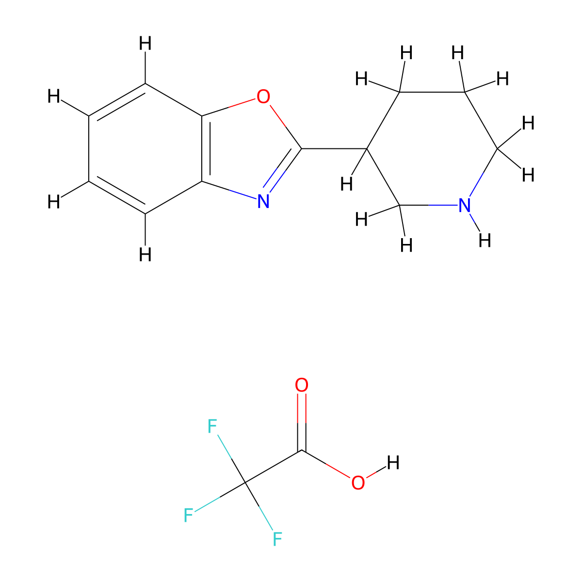 2-(Piperidin-3-yl)benzo[d]oxazole 2,2,2-trifluoroacetate molecular structure, CAS 1185486-21-8