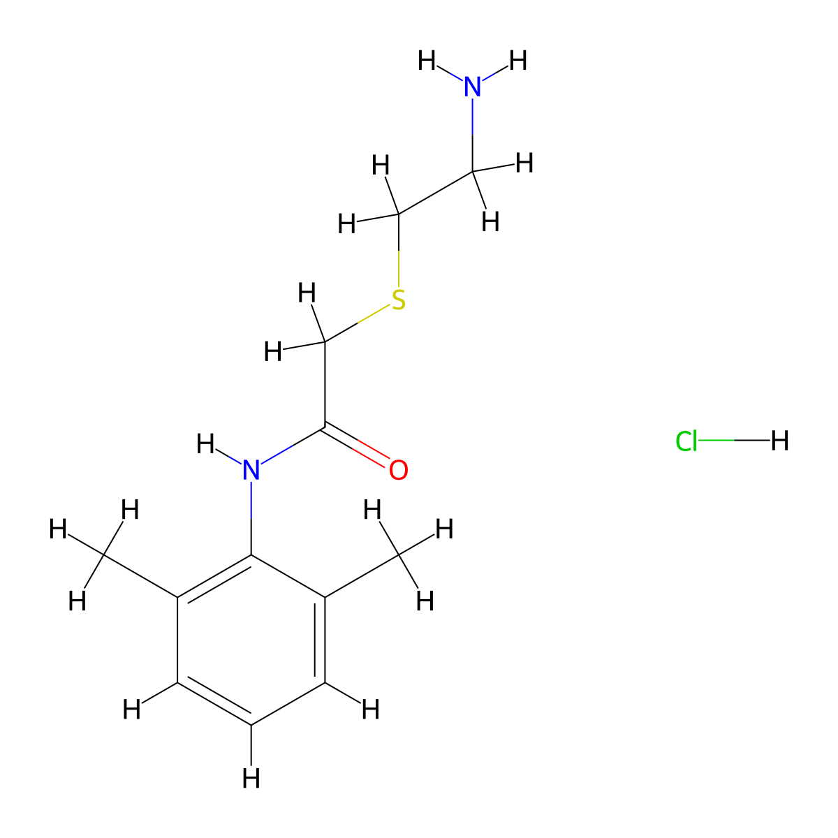 2-[(2-aminoethyl)thio]-N-(2,6-dimethylphenyl)acetamide hydrochloride molecular structure, CAS 1185487-74-4