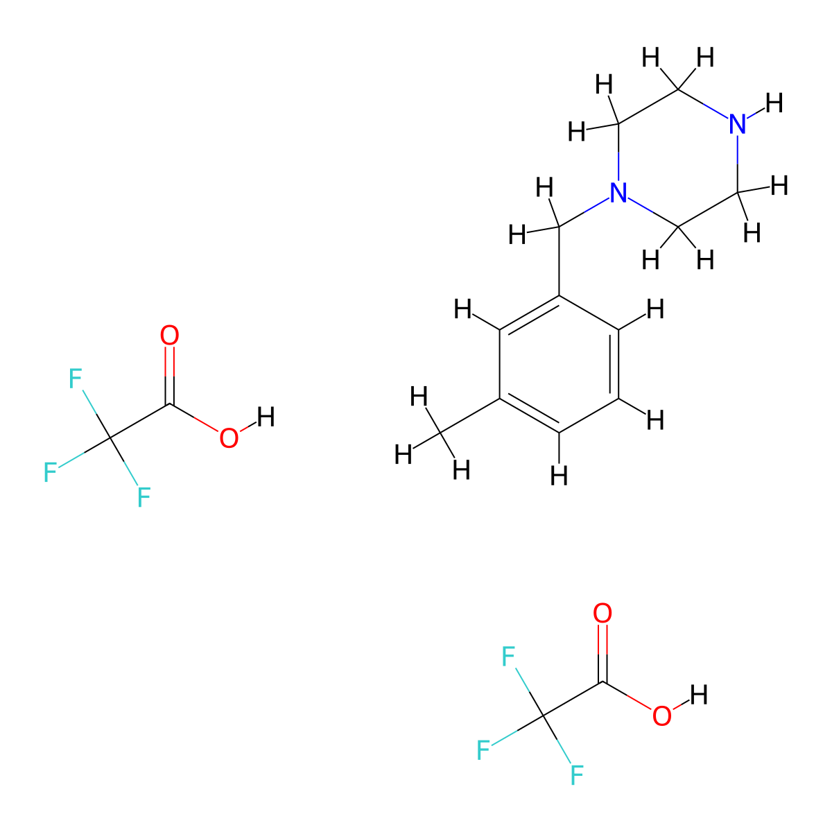 1-(3-Methylbenzyl)piperazine bis(trifluoroacetate) molecular structure, CAS 1185491-33-1