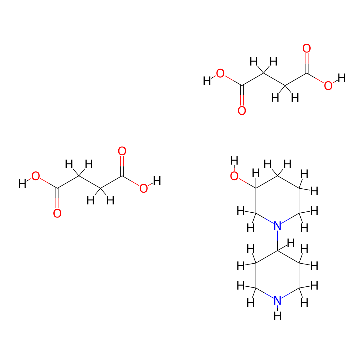 1,4'-Bipiperidin-3-ol disuccinate (salt) molecular structure, CAS 1185492-37-8