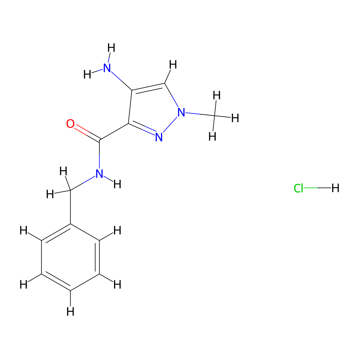 4-Amino-N-benzyl-1-methyl-1H-pyrazole-3-carboxamide hydrochloride molecular structure, CAS 1185493-62-2
