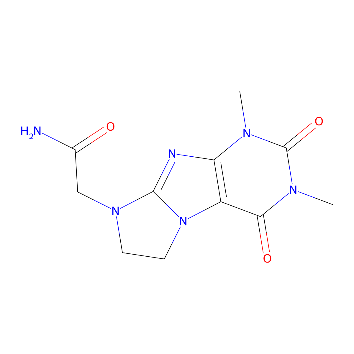 2-(1,3-dimethyl-2,4-dioxo-3,4,6,7-tetrahydro-1H-imidazo[2,1-f]purin-8(2H)-yl)acetamide molecular structure, CAS 1185501-81-8