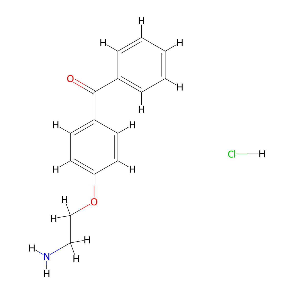 [4-(2-Aminoethoxy)phenyl](phenyl)methanone hydrochloride molecular structure, CAS 1185504-45-3