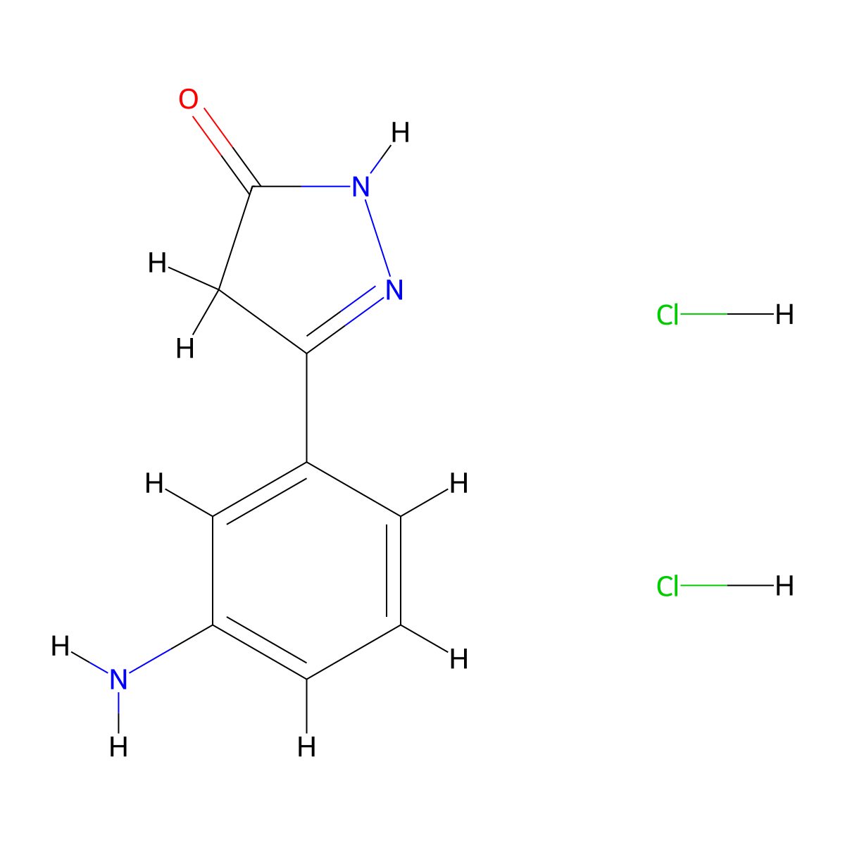 5-(3-Aminophenyl)-2,4-dihydro-3H-pyrazol-3-one dihydrochloride molecular structure, CAS 1185508-90-0