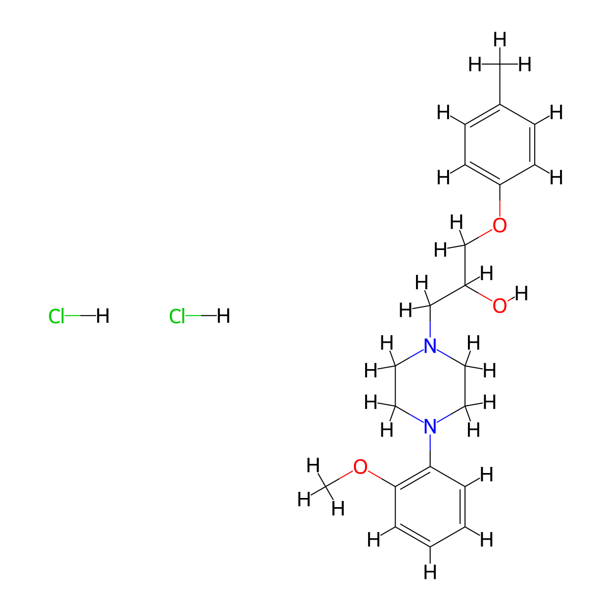 1-(4-(2-Methoxyphenyl)piperazin-1-yl)-3-(p-tolyloxy)propan-2-ol dihydrochloride molecular structure, CAS 1185511-82-3