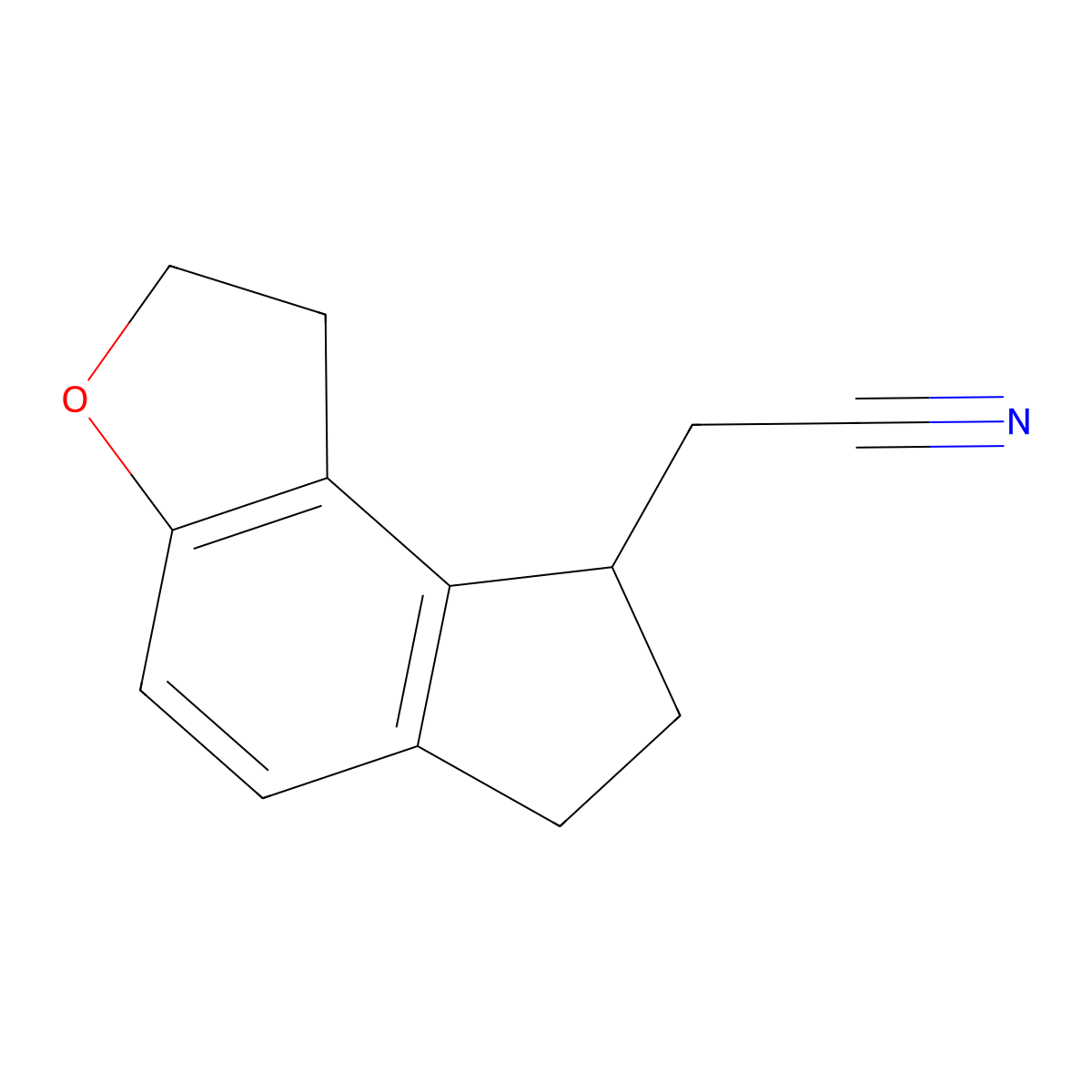 (S)-2-(2,6,7,8-tetrahydro-1H-indeno[5,4-b]furan-8-yl)acetonitrile molecular structure, CAS 1185516-79-3