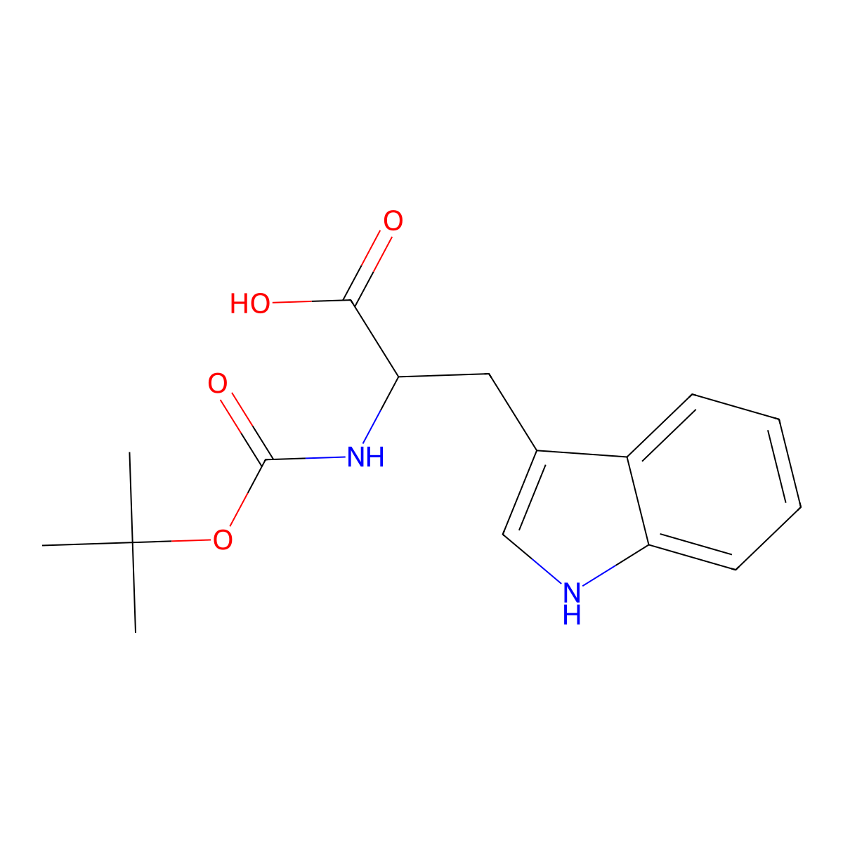N-tert-Butoxycarbonyl-L-tryptophan molecular structure, CAS 118552-56-0