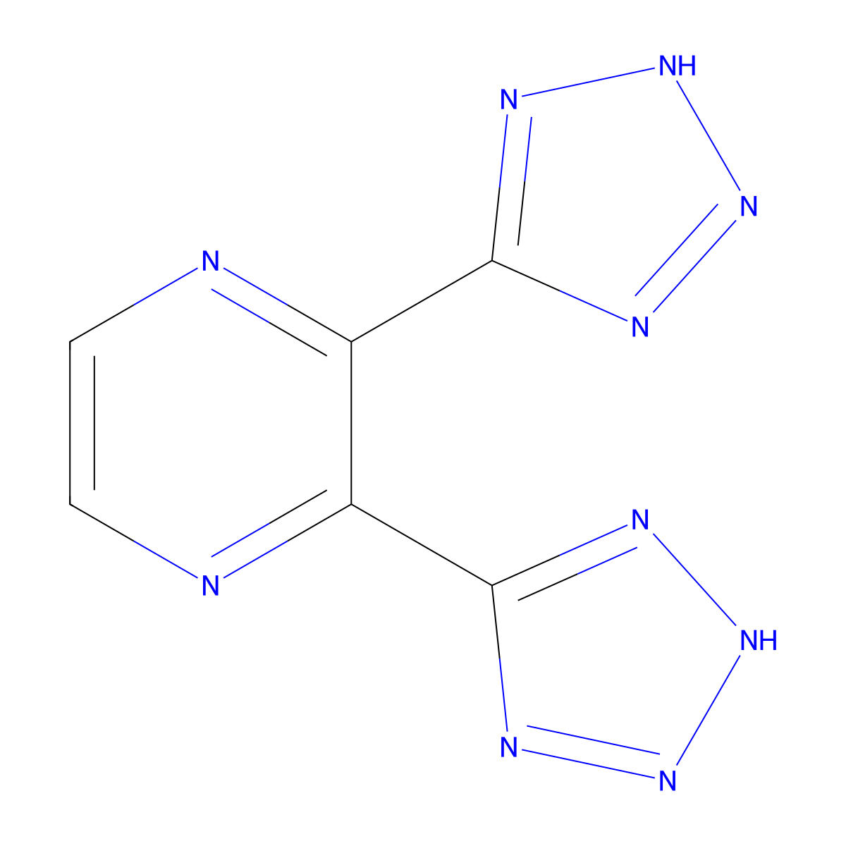 2,3-Bis(1H-tetrazole-5-yl)pyrazine molecular structure, CAS 118553-56-3